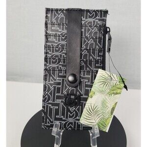 Badgley Mischka Black Credit Card Holder With Tab Vegan Leather  Unisex